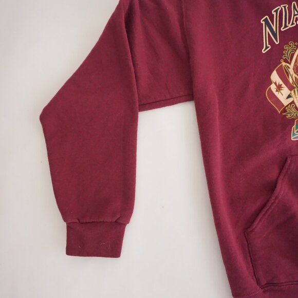 Vintage Niagara Falls Hoodie Maroon Graphic USA Souvenir 90s Travel Sweatshirt M - Picture 7 of 10